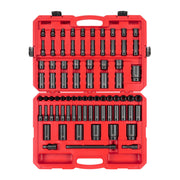1/2 Inch Drive Shallow and Deep 12-Point Impact Socket Set with Case, 78-Piece (5/16 - 1-1/2 in., 8-39 mm)