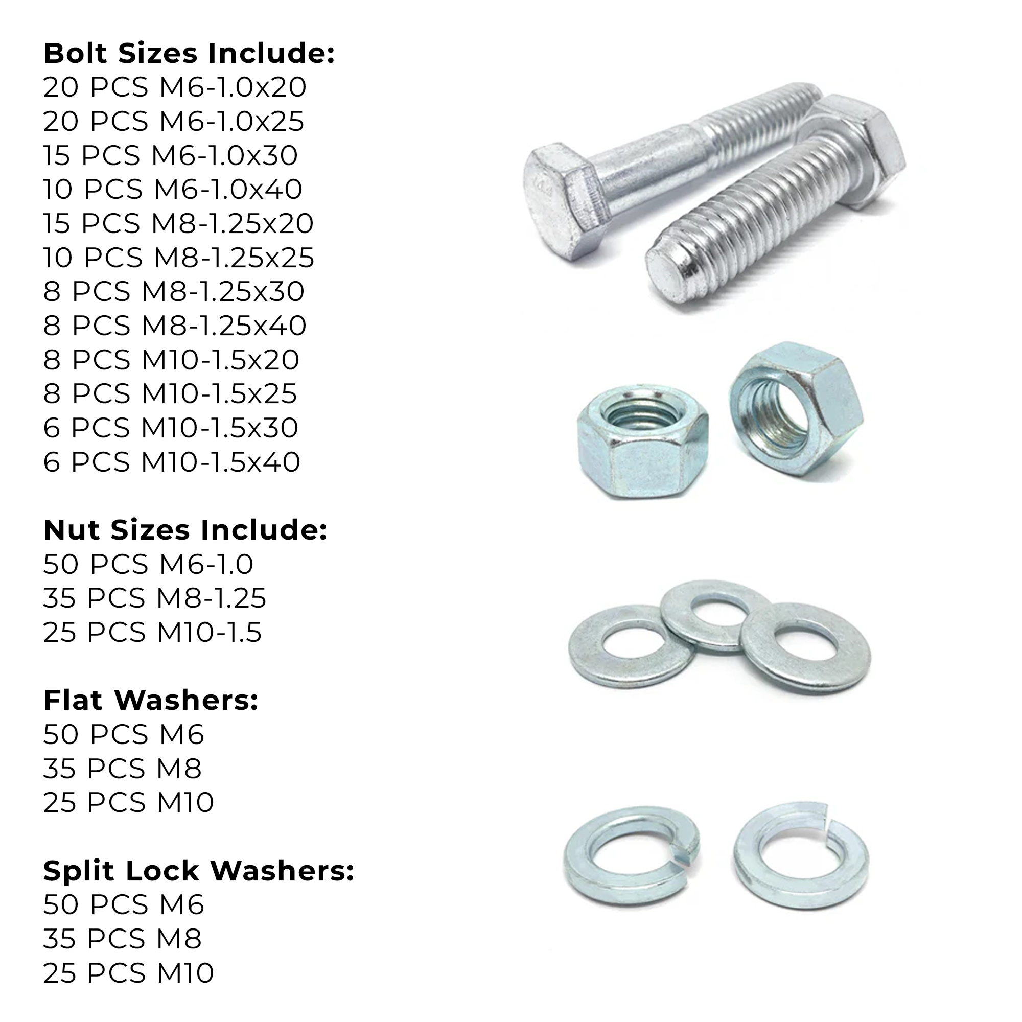 Assortment Kit #593 (465Pcs.) Metric Class 8.8 Hex Cap Screws Bolts Nuts Washers w/ 18 Hole Plastic Bin