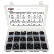 Assortment Kit #595 (716Pcs.)  Small Alloy Socket Head Cap Screws Black Oxide #6 #8 #10