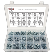 Assortment Kit #597 (761Pcs.) Phillips Flat & Round Wood Screws Zinc