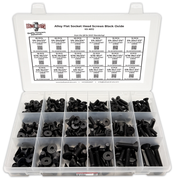 Assortment Kit #612 (239Pcs.)  Alloy Flat Socket Head Cap Screws Black Oxide 1/4 5/16 3/8
