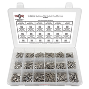 Assortment Kit #613 (716Pcs.)  Small Inch 18-8 Stainless Steel Flat Socket Cap Screws #6 #8 #10