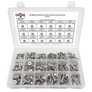 Assortment Kit #614 (239Pcs.) Inch 18-8 Stainless Steel Flat Socket Cap Screws 1/4  5/16  3/8