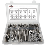 Assortment Kit #638 (136Pcs.) 7/16"-14, 18-8 (304) Stainless Steel Hex Cap Screws, Hex & Nylon Nuts, Flat & Lock Washers