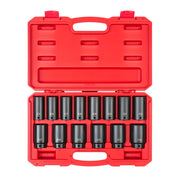 1/2 Inch Drive Deep 6-Point Impact Socket Set with Case, 14-Piece (25 - 38 mm)