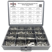 7/16"-14 Coarse 18-8 Stainless Steel Hex Cap Screws, Nuts, & Washers - 528 PCS