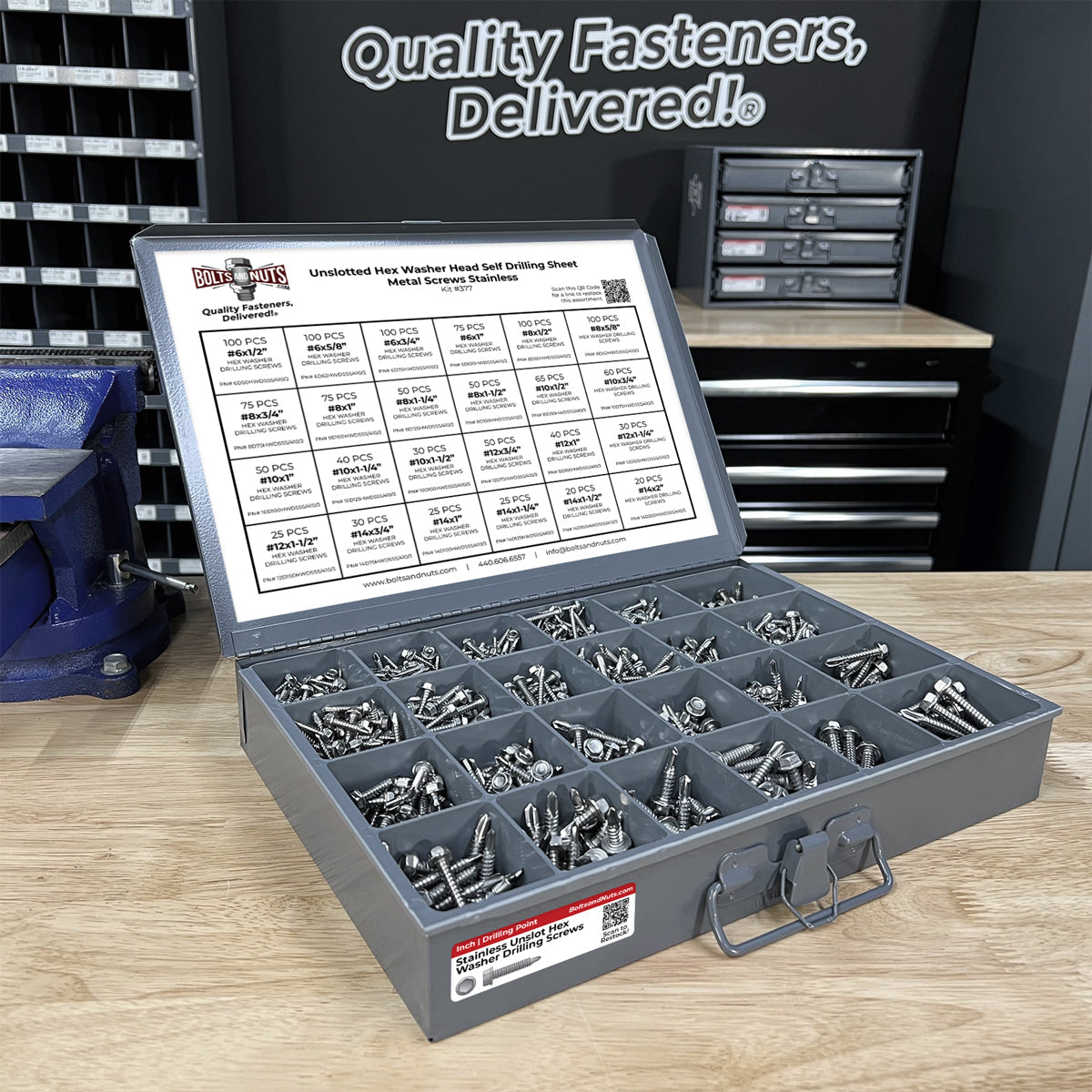 Stainless Unslotted Hex Washer Head Self Drilling Screws - 1336 PCS