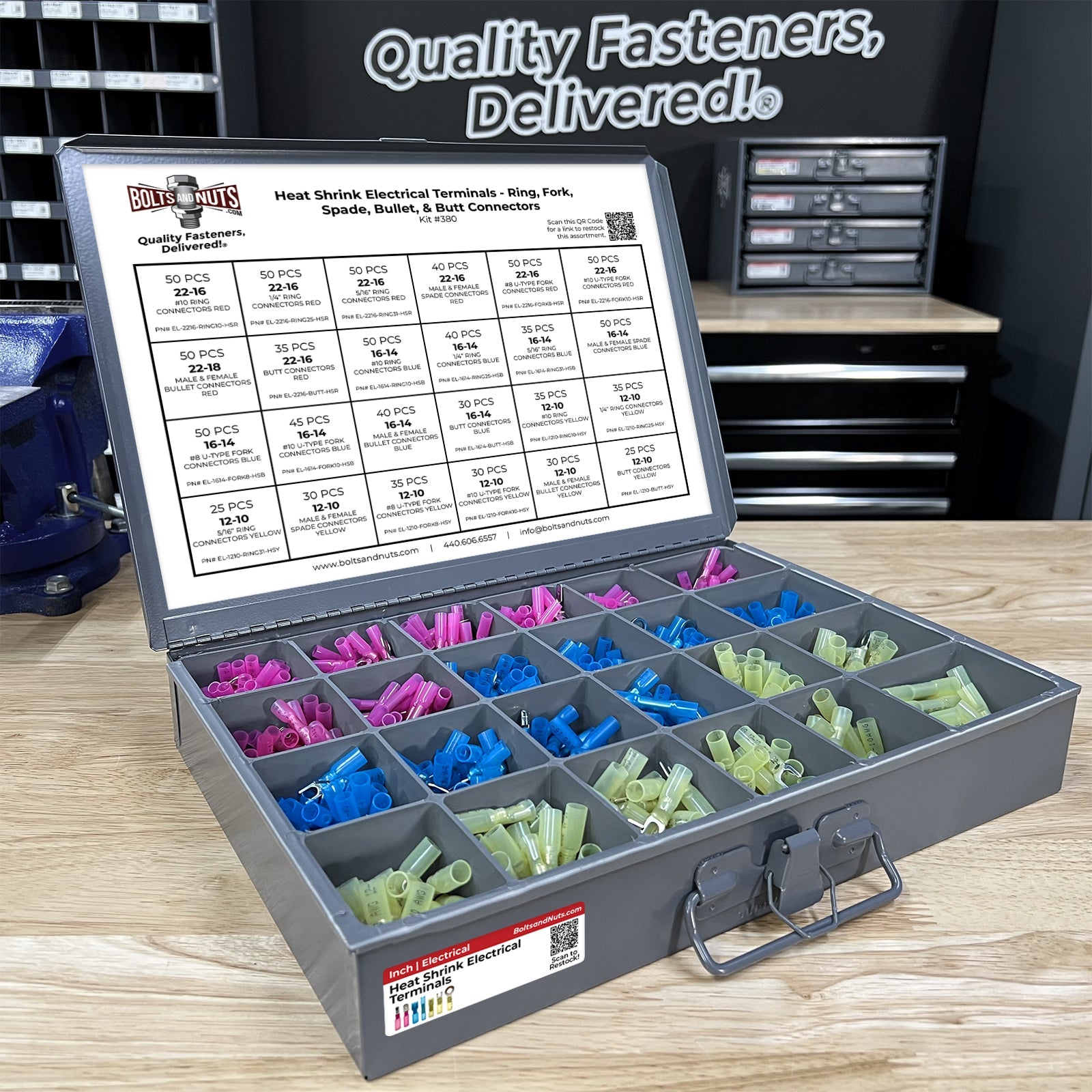 Marine Grade Heat Shrink Terminal Connectors Assortment - 961 Pieces