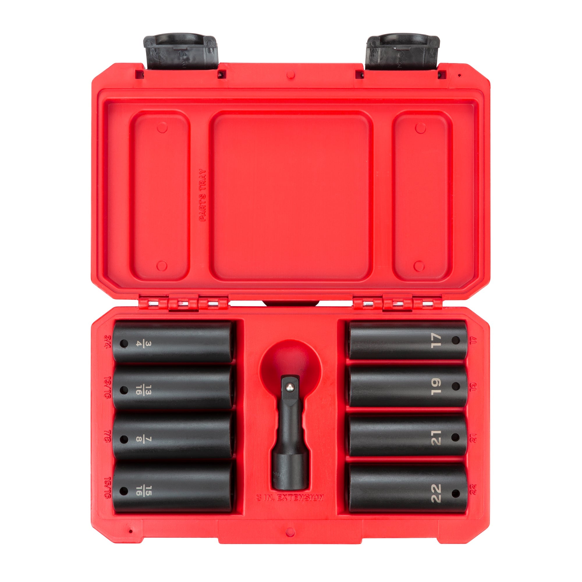 1/2 Inch Drive Deep Impact Lug Nut Socket Set with Case, 9-Piece (3/4 - 15/16 in., 17 - 22 mm)