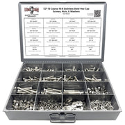 1/2"-20 Fine 18-8 Stainless Steel Hex Cap Screws, Nuts, & Washers - 497 PCS