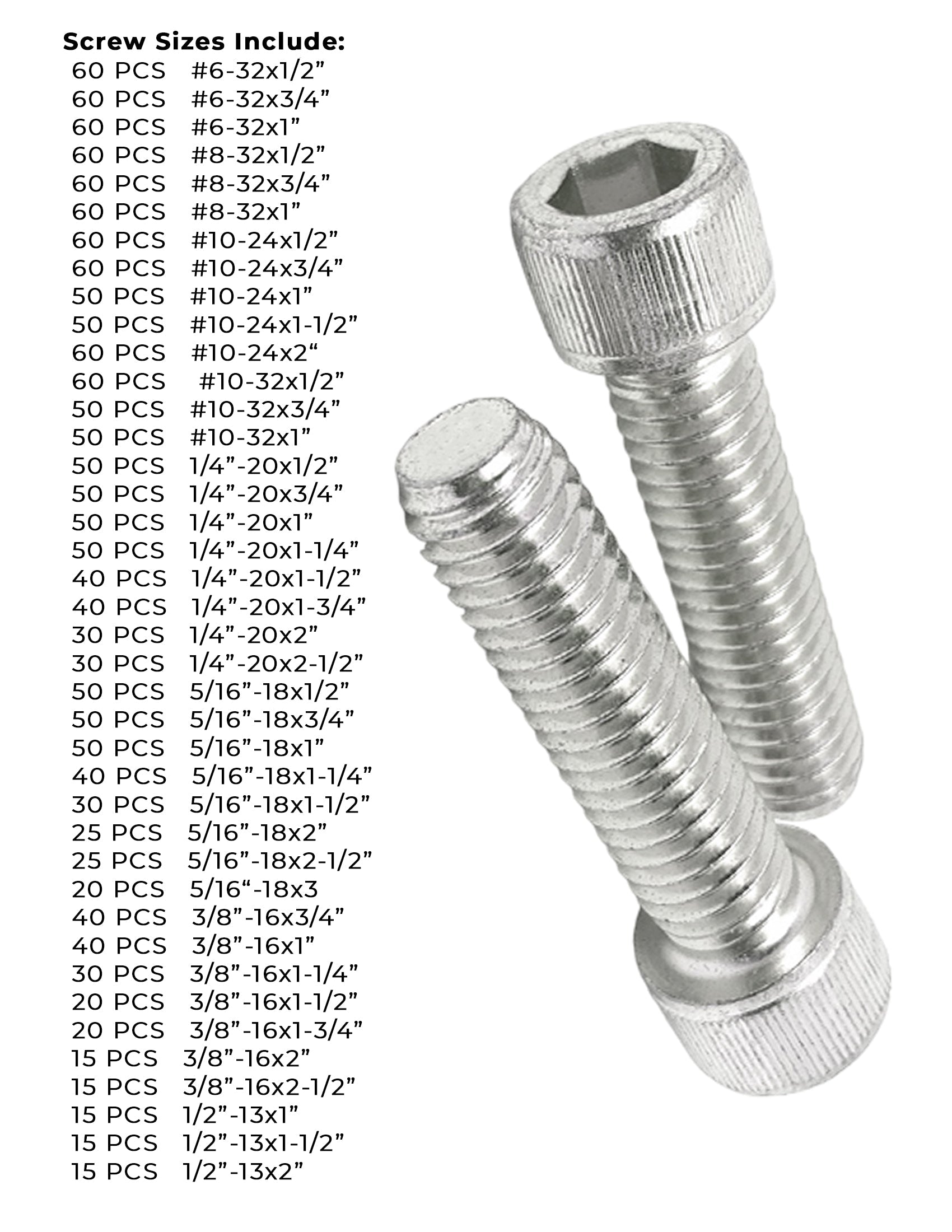 316 Stainless Steel Socket Head Cap Screws - 1655 PCS