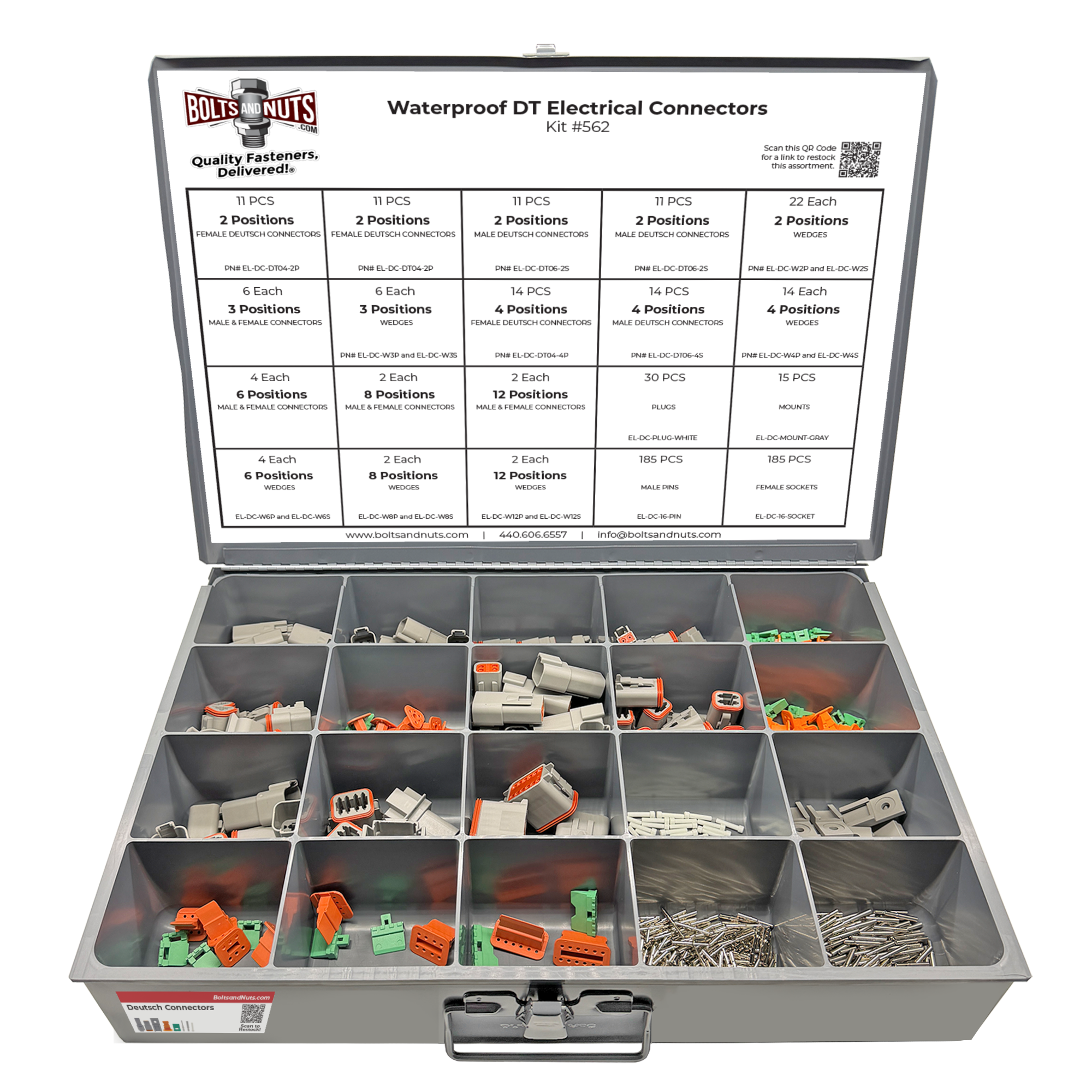 Waterproof DT Pin Electrical Connectors Assortment - 516 Pieces