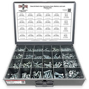 Metric Class 8.8 Hex Cap Screws, Hex Nuts, Flat & Lock Washers Coarse Thread Zinc Clear - 1269 PCS