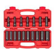 1/2 Inch Drive Deep 12-Point Impact Socket Set with Case, 17-Piece (8 - 24 mm)