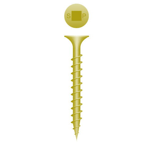 #8 Strong-Point Bugle Head 8 x 2-1/2, SQ, Coarse, Type '17', Zinc Yellow