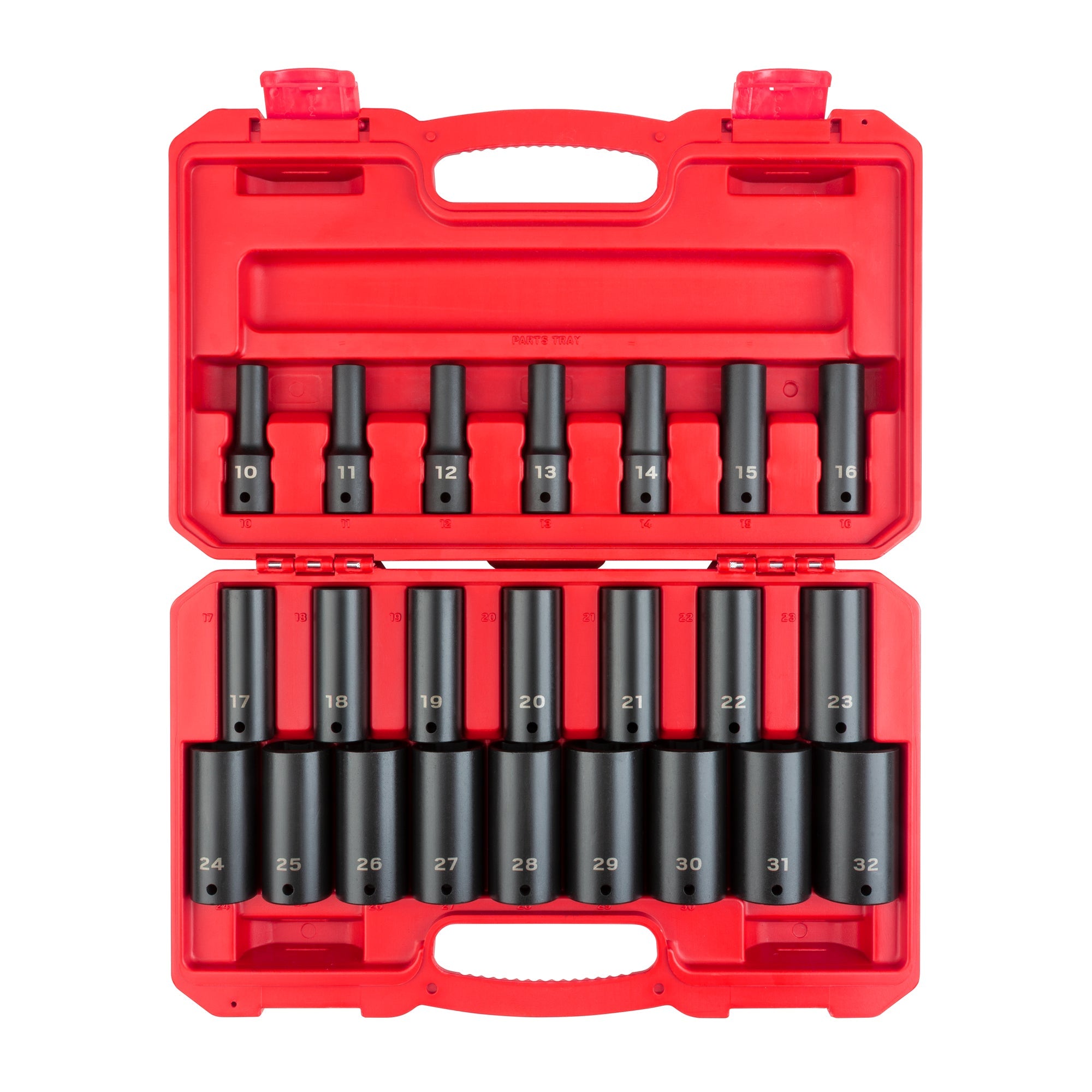 1/2 Inch Drive Deep 6-Point Impact Socket Set with Case, 23-Piece (10 - 32 mm)