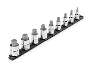 1/2 Inch Drive Hex Bit Socket Set with Rail, 9-Piece (1/4 - 3/4 in.)