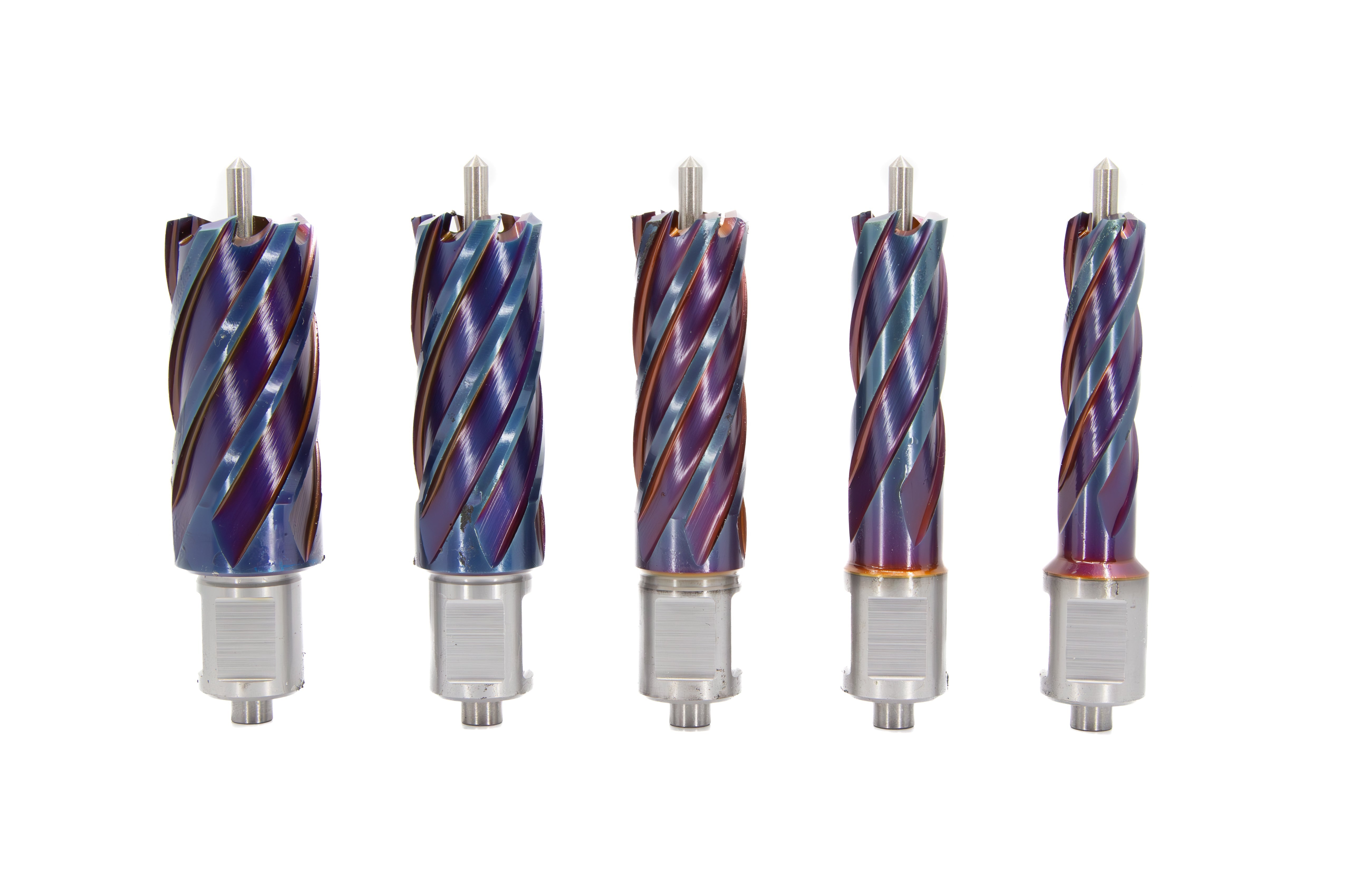 5 Piece Set with 2" Depth of Cut - nACo (Nano-Composite) Coated Blue Annular Cutter