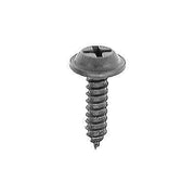 #10x3/4" Phillips Flat Top Washer Head Tapping Screw, Type A/AB, Black E-Coat