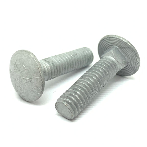 1/2-13x2" A307 Grade A Carriage Bolts Galvanized