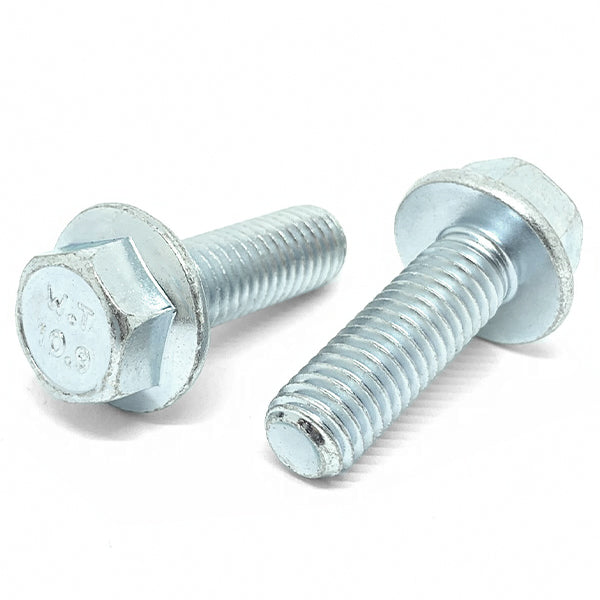 M8-1.25x16 Class 10.9 Hex Flange Bolts Zinc Clear