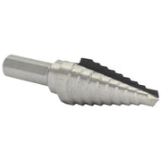 #2 High Speed Steel Round Shank Step Drill Bit, (3/16" - 1/2" by 1/16")