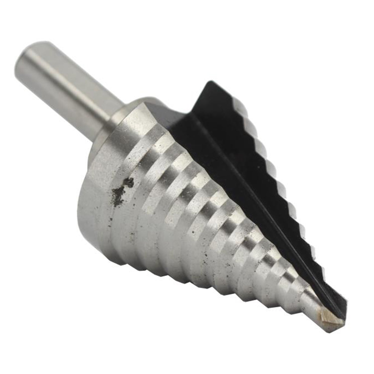 #5 High Speed Steel Round Shank Step Drill Bit, (1/4" - 1-3/8" by 1/8")