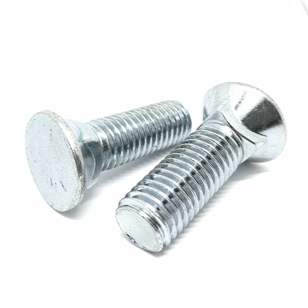 7/16-14x1-3/4" #3 Flat Round Head Grade 5 Plow Bolts Zinc