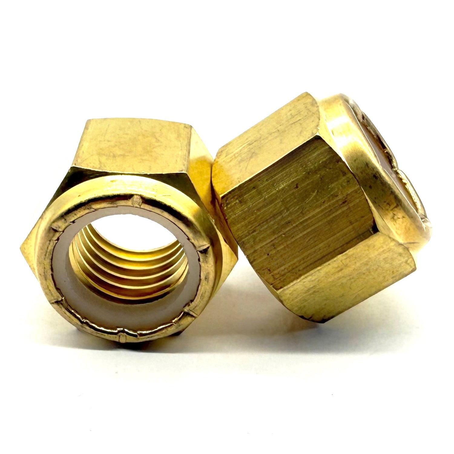 1/4"-28 Brass Nylon Insert Locknut