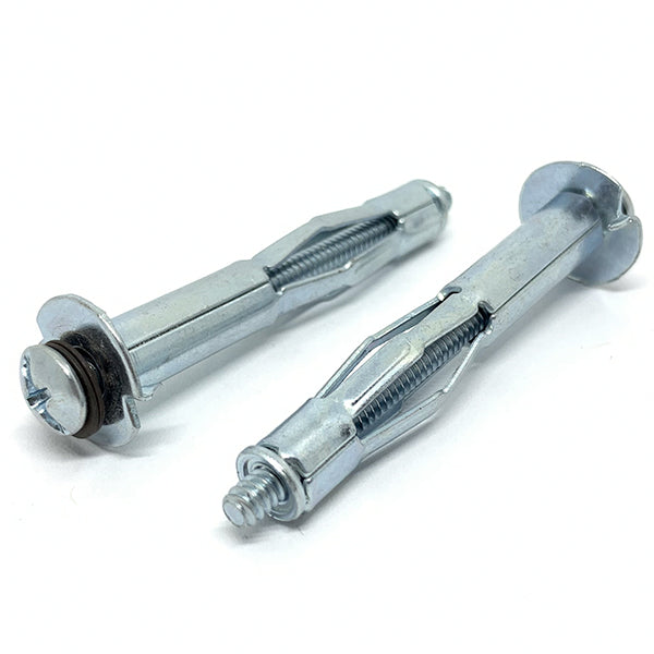 1/8" L x1-3/4" Hollow Wall Drywall Anchor Standard Point Steel Zinc Clear