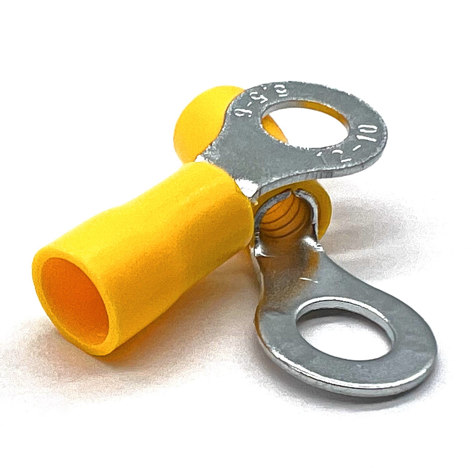 Yellow PVC/Vinyl 5/16" Diameter Ring Crimp Connector, AWG 12-10