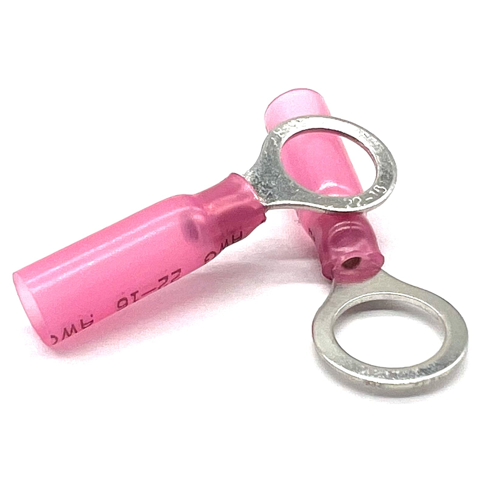 Red Heat Shrink Marine Grade 3/8" Diameter Ring Connectors, AWG 22-16