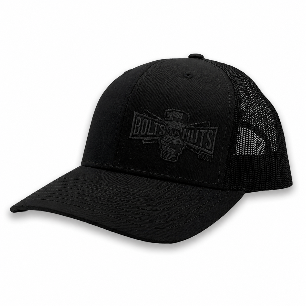 Black Out BoltsandNuts.com Adjustable Embroidered Logo Hat