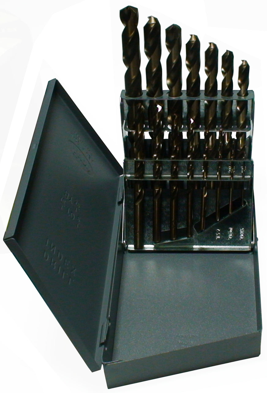 15 Piece Cobalt Jobber Length Drill Bit Set, 1/16" - 1/2", D/ACO Series
