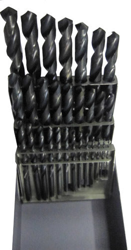 15 Piece HSS Black Oxide Jobber Length Drill Bit Set, D/AN, 1/16" - 1/2"