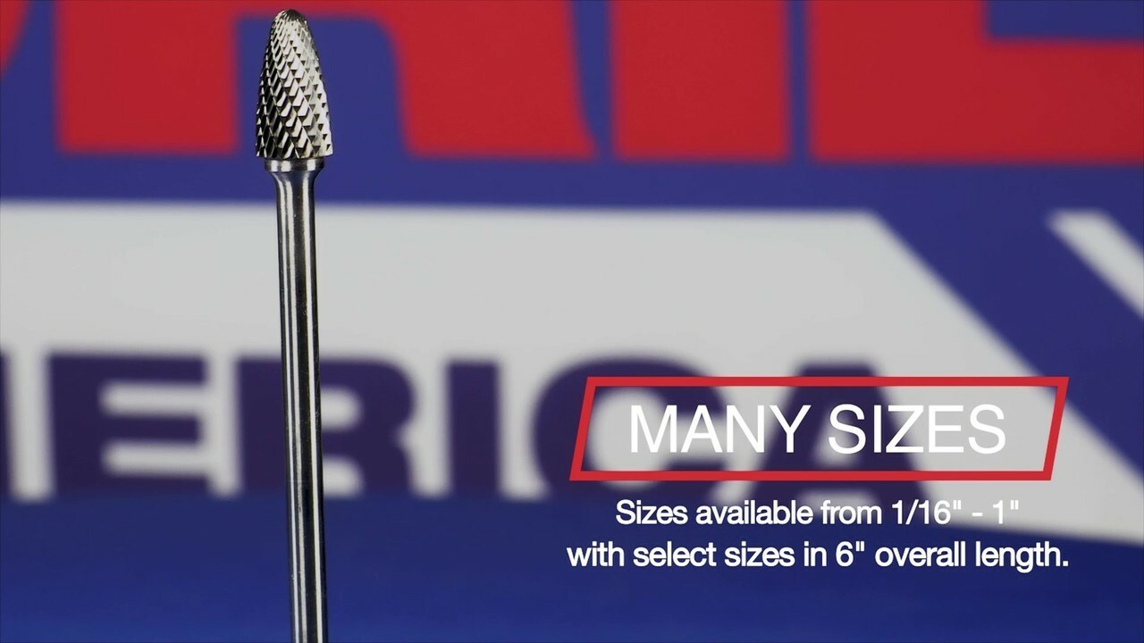 SB-9 1" X 1" Cylindrical End Cut Carbide Bur 1/4" Shank