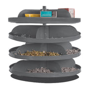 17" Metal Revolving Rotabin with 4 Shelves