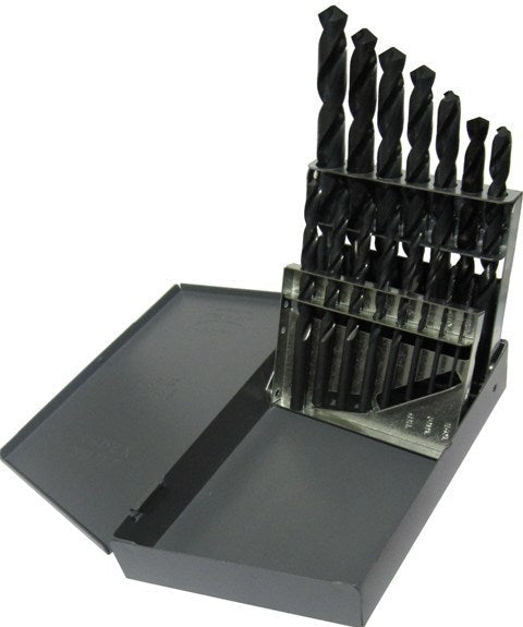 15 Piece HSS Black Oxide Jobber Length Drill Bit Set, DWDN, 1/16" - 1/2"