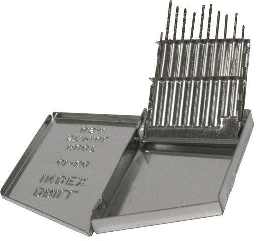 20 Piece HSS Black Oxide Jobber Length Drill Bit Set, DWDN, #61 - #80