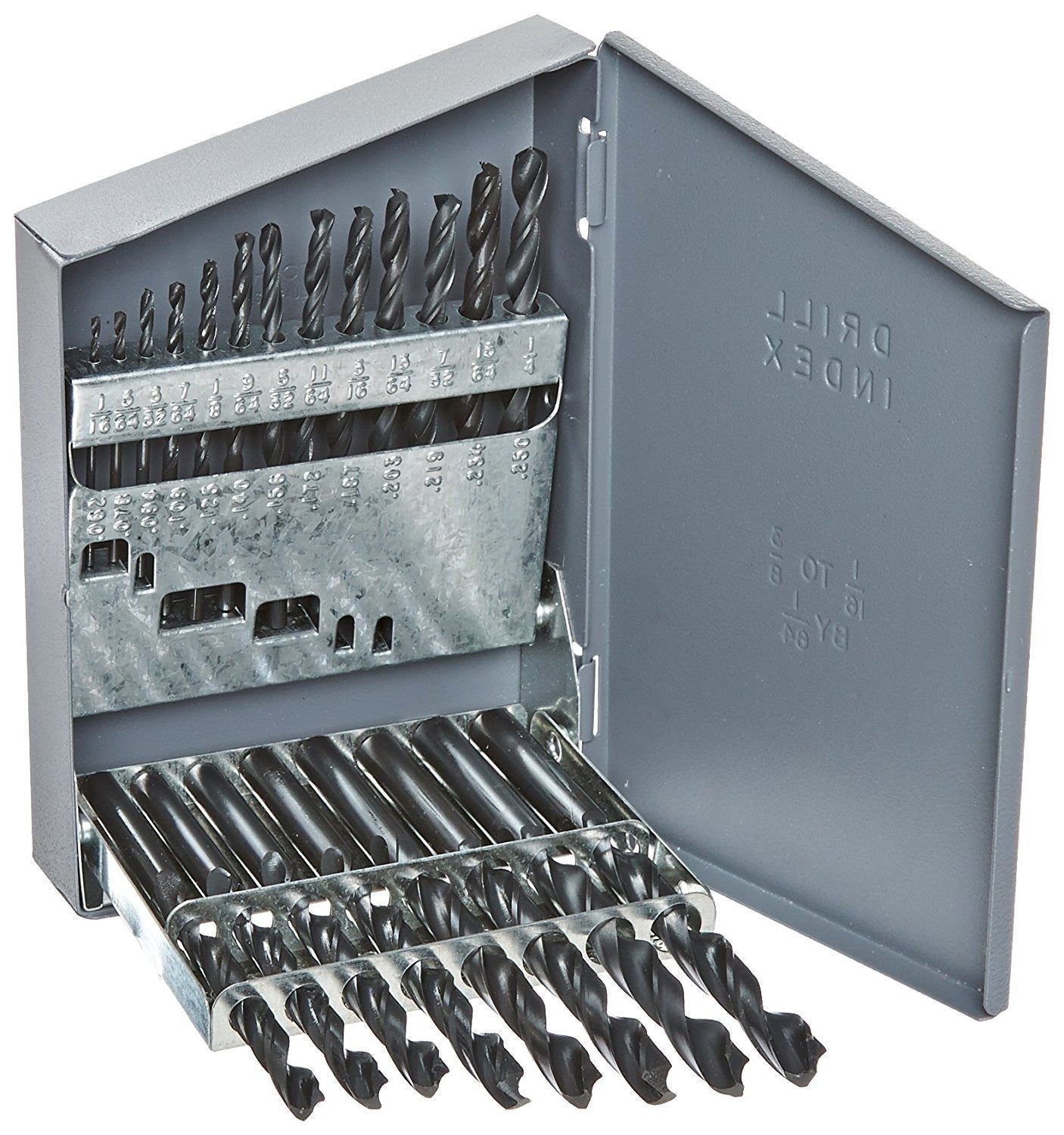 21 Piece HSS Black Oxide Jobber Length Drill Bit Set, DWDN, 1/16" - 3/8"