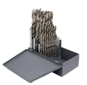 29 Piece HSS Polished Jobber Length Drill Bit Set, 1/16" - 1/2"