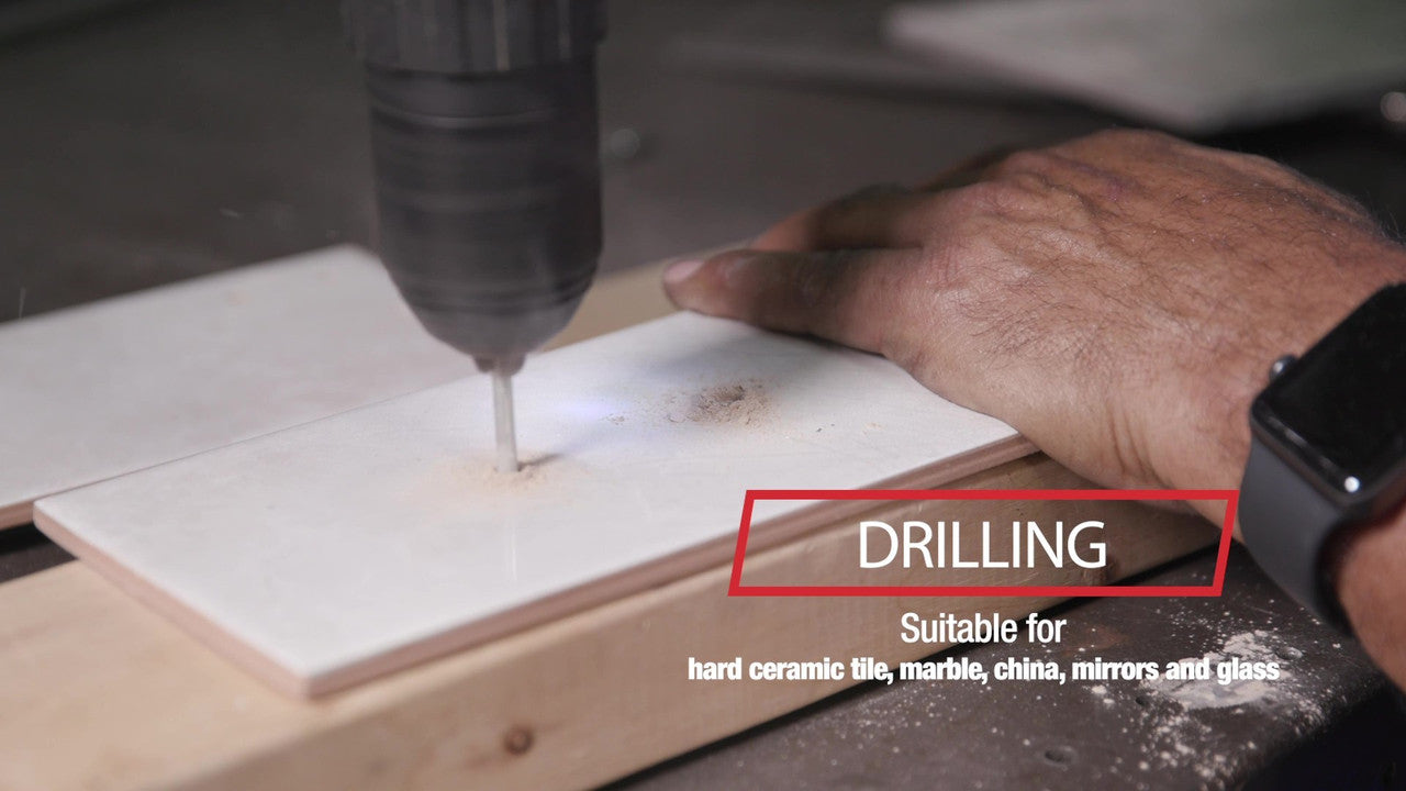 3/8" Carbide Tipped Glass & Tile Drill Bit with Hex Shank
