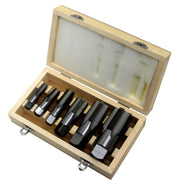 6 Piece High Speed Steel NPT Pipe Tap Set (1/8" 1/4" 3/8" 1/2" 3/4" and 1" in Wooden Case)