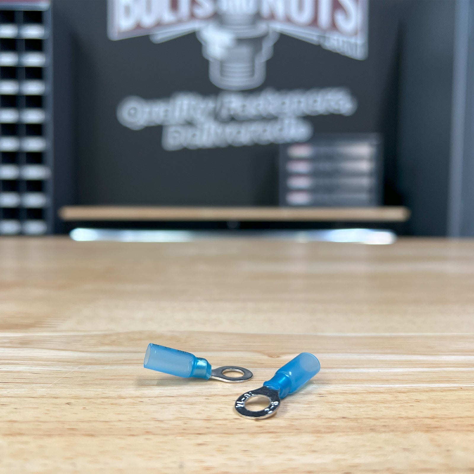 Blue Heat Shrink Marine Grade #10 Diameter Ring Connectors, AWG 16-14