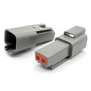 2 Pin DT Water Proof Connector Plug, Female, Including Rubber Seal