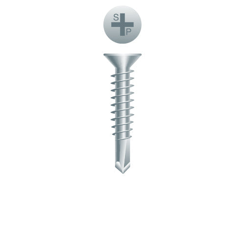 #12 Strong-Point Flat Head 12-14 x 1-1/2, PH, Zinc