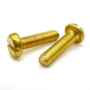 #10-32x1-1/4" Brass Slotted Fillister Machine Screws