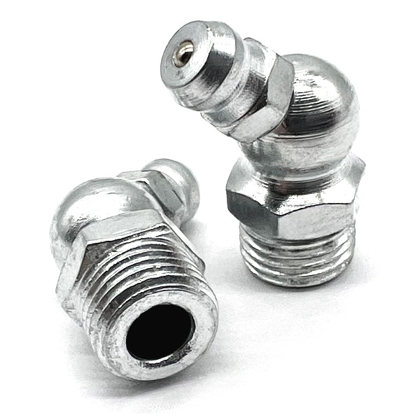 1/4"-28 Zerks Grease Fitting 45 Degree Steel Zinc