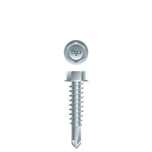 5/16 Strong-Point Hex Washer Head 5/16 x 2, Zinc
