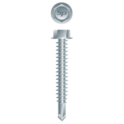 #10 Strong-Point Hex Washer Head 10-16 x 3, Zinc